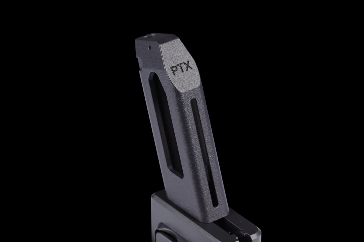 GATE x AIRTAC M4 magazine adapter for GATE PTX — mounting interface detail