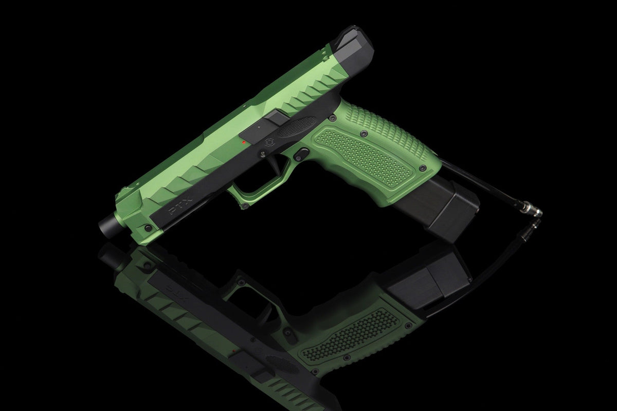 Green GATE PTX HPA pistol — the platform used to develop the PULSAR S2 design